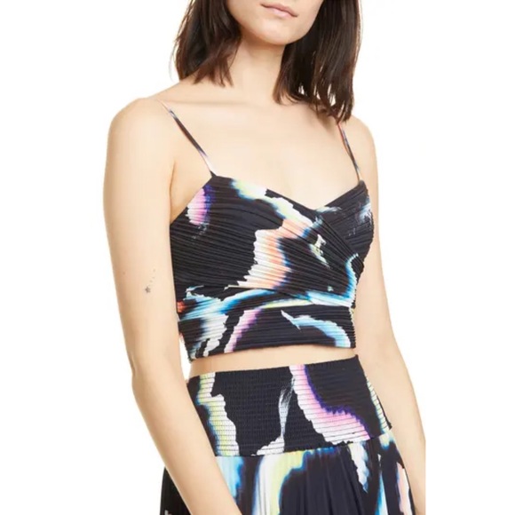 A.L.C. Tops - NWT A.L.C. Pleated Printed Camisole Crop Top